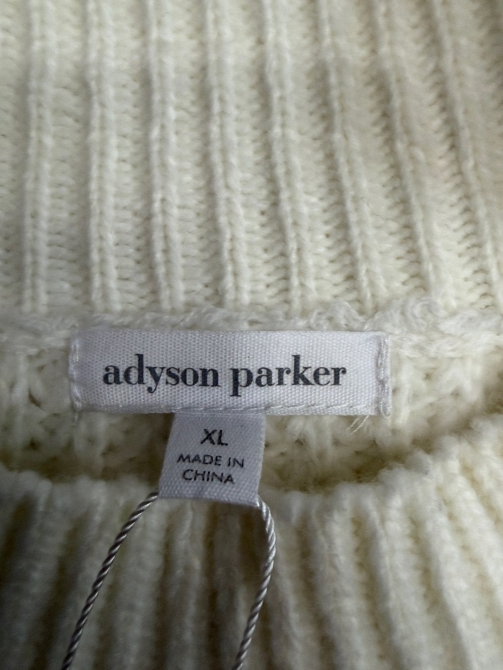 Adyson Parker,Size XL,Women’s Cream Nordic Cable Knit Sweater - Picture 12 of 14